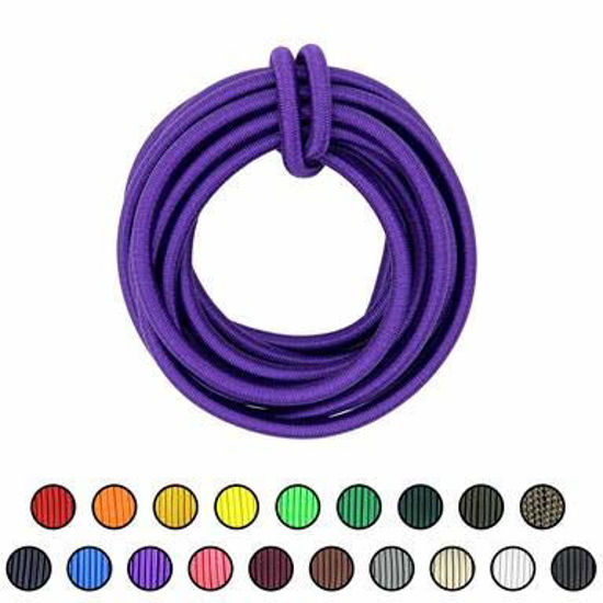 SGT KNOTS Marine Grade Shock Cord - 5000% Stretch, Dacron Polyester Bungee  for DIY Projects, Tie Downs, Commercial Uses (3/8, 500ft, Purple)