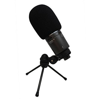 Picture of Foam Windscreen for Audio Technica AT2020 Microphone - Pop Filter made from Quality Sponge Material that Filters Unwanted Recording and Background Noises - Black Color