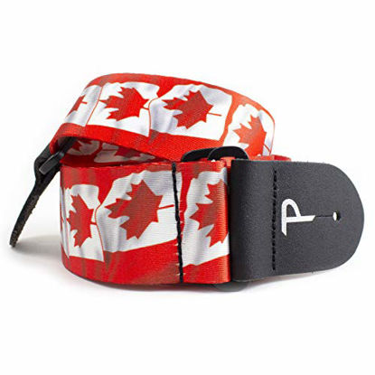 Picture of Perris Leathers The Flag Collection Polyester Guitar Strap, 2 inches Wide, Adjustable Length 39 to 58 inches, Canada Flag