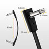 Picture of Donner Flat Patch Cables for Guitar Effect Pedal 6 Inch Save Space Clear Sound 1/4" TS Right Angle 6 Packs
