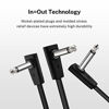 Picture of Donner Flat Patch Cables for Guitar Effect Pedal 6 Inch Save Space Clear Sound 1/4" TS Right Angle 6 Packs