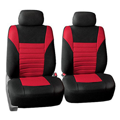 Picture of FH Group FB068RED102 Red Universal Bucket Seat Cover (Premium 3D Air mesh Design Airbag Compatible), Red-Half