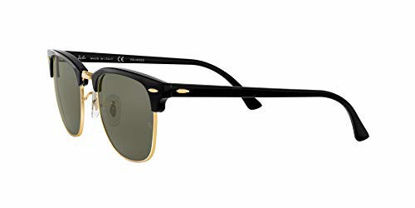 Picture of Ray-Ban RB 3016 Clubmaster Square Sunglasses, Black/Polarized Green, 51 mm