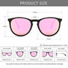 Picture of SUNGAIT Vintage Round Sunglasses for Women Men Classic Retro Designer Style (Polarized Sakura Pink Lens/Black Frame (Glossy Finish) 1567PGLHKYHF