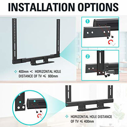 Picture of Mounting Dream Soundbar Mount with Easy Access Design for SONOS Beam, SoundBar Bracket with Sliding Block Fits TV up to VESA 600x400mm, Compatible with The Beam Constructed of Duty Aluminum Profile