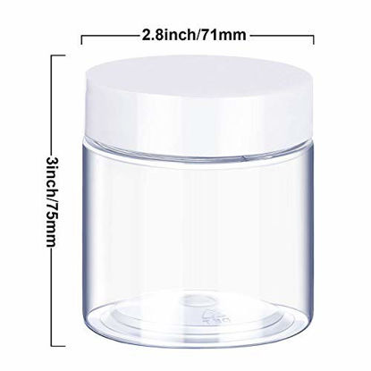 18 Pack 3 oz Plastic Pot Jars Round Clear Leak Proof Plastic Cosmetic  Container Jars with black Lids for Travel Storage Make Up, Eye Shadow,  Nails