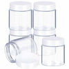 Picture of 6 Pack 8 oz Plastic Pot Jars Round Clear Leak Proof Plastic Cosmetic Container Jars with White Lids for Travel Storage Make Up, Eye Shadow, Nails, Powder, Paint, Jewelry(8 oz)