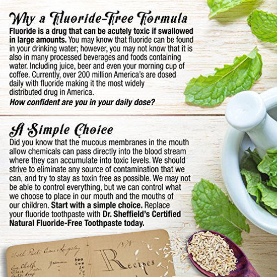 Picture of Dr. Sheffields Certified Natural Toothpaste (Mixed Berry) - Great Tasting, Fluoride Free Toothpaste/Freshen Your Breath, Whiten Your Teeth, Reduce Plaque (2-Pack)