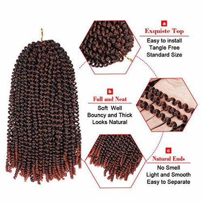 Picture of 16 inch Spring Twist Crochet Braids Hair for Butterfly Locs Bomb Twist Crochet Hair Beyond Beauty Ombre Colors Synthetic Fluffy Hair Extension 3 Packs(16 Inch, M1B-350)