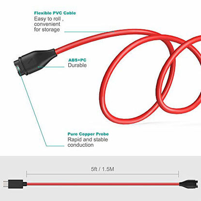 Picture of TUSITA USB Type C Charger Cable Compatible with Garmin Fenix 6 6S 6X Pro,Fenix 5 5S 5X Plus,Forerunner 745 935 945 45 45S 245,Approach S10 S40 S60 X10,Quatix 5 6,Vivoactive 3 4 4S,Vivomove 3S,Venu Sq
