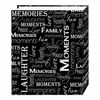 Picture of Magnetic Self-Stick 3-Ring Photo Album 100 Pages (50 Sheets), Black & White Words Design