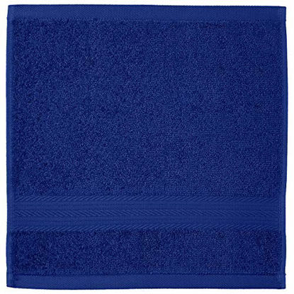 Picture of Amazon Basics Fade-Resistant Cotton Washcloths - Pack of 12, Navy Blue