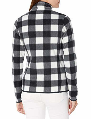 Picture of Amazon Essentials Women's Classic Fit Long-Sleeve Full-Zip Polar Soft Fleece Jacket, White Black Buffalo Plaid, Small