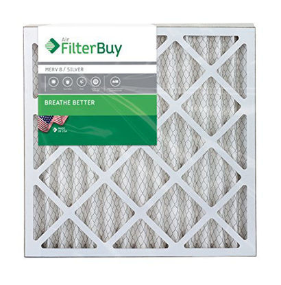 Picture of FilterBuy 23.5x23.5x2 MERV 8 Pleated AC Furnace Air Filter, (Pack of 2 Filters), 23.5x23.5x2 - Silver