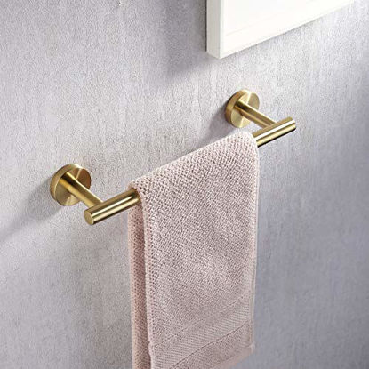 Picture of KES 12 Inches Hand Towel Bar Bathroom Towel Holder Kitchen Dish Cloths Hanger SUS304 Stainless Steel RUSTPROOF Wall Mount No Drill Brushed Brass, A2000S30DG-BZ