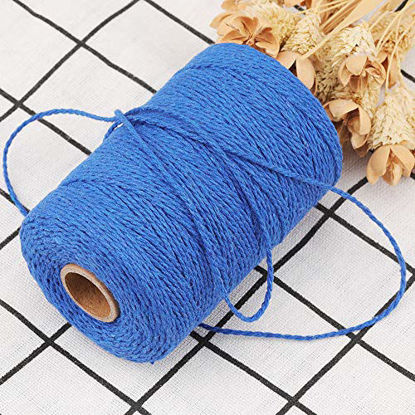 Picture of 200M/656 Feet Cotton String,Royal Blue String,Cotton Cord Craft String Bakers Twine for DIY Crafts and Gift Wrapping-2mm