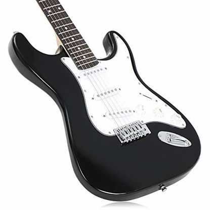 Picture of Smartxchoices 39" Full Size Black Electric Guitar with 10W Amp,Gig Bag Case Guitar Strap Package for Beginner Starter (Black)