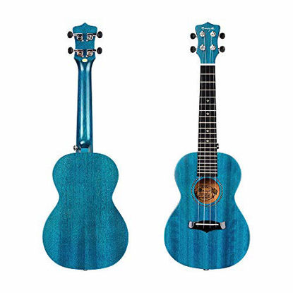 Picture of Enya Concert Ukulele 23 Inch Blue Solid Mahogany Top with Ukulele Starter Kit Includes Online Lessons, Tuner,Case, Strap, Strings, Capo, Sand Shaker, Pick,Polish Cloth (EUC-25D BU)