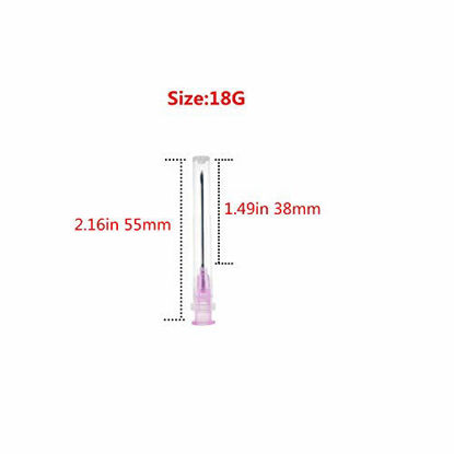 Picture of 100PACK 18G 1.5inch Veterinary Plastic Sterile Injection Needle,pet Poultry NeedleBovine Pig Injection Needle,Disposable Injection Needle