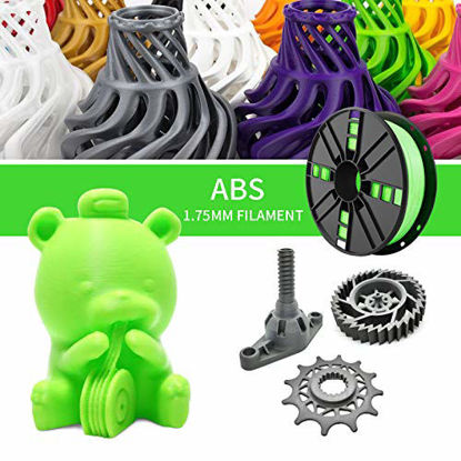 Picture of ABS Filament,Less Odor ABS Filament 1.75mm Dimensional Accuracy +/- 0.02 mm, Vacuum Sealed, Green,1kg Spool (2.2lbs)Fit Most FDM Printer