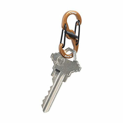 Picture of Nite Ize S-Biner MicroLock, Locking Key Holder, Aluminum, 2 Pack, Coyote