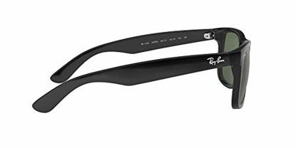 Picture of Ray-Ban RB4165 Justin Rectangular Sunglasses, Black/Green, 55 mm