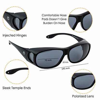 Picture of Night Driving Glasses Anti Glare Polarized, HD Night Vision Glasses Wraparounds with Case (Combo Pack)