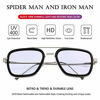 Picture of Tony Stark Sunglasses Vintage Square Metal Frame Eyeglasses for Men Women - Iron Man and Spider-Man Sun Glasses (Spider Man Same Color)