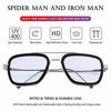 Picture of Tony Stark Sunglasses Vintage Square Metal Frame Eyeglasses for Men Women - Iron Man and Spider-Man Sun Glasses (Spider Man Same Color)