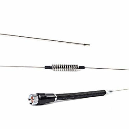 Picture of UAYESOK 27MHz Mobile CB Radio Antenna 40.5inches Stainless Steel Whip Long Antenna Super Loading Coil with UHF Male Connector (PL259) for CB Ham Radio