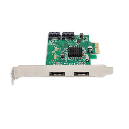Picture of IO CREST SI-PEX40058 2 Port SATA III 2 Port eSATA III PCIe 2.0 x2 HyperDuo Controller Card Green