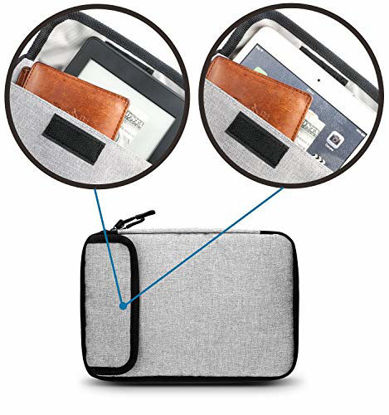 Picture of Electronic Organizer Waterproof Portable Travel Cable Accessories Bag Soft Case with 10pcs Cable Ties for USB Drive Phone Charger Headset Wire SD Card Power Bank(Grey)