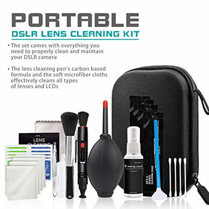 Picture of ParaPace Professional Camera Cleaning Kit (with Waterproof Case),Including Cleaning Solution/5 APS-C Cleaning Swabs/Lens Pen/Air Blower/Cleaning Cloth for DSLR Cameras(Canon,Nikon,Sony)