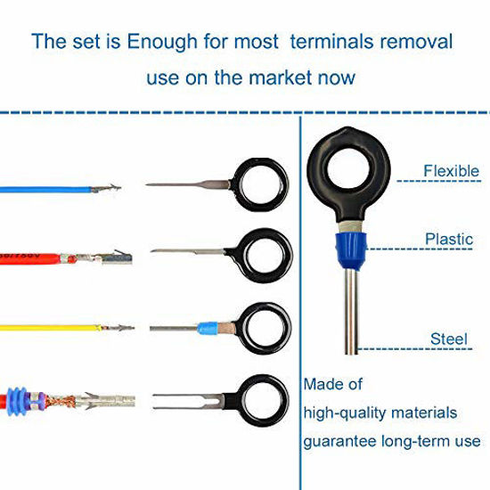 Maerd Terminal Removal Tool Kit, 76Pcs Terminal Ejector Kit for Car, Pin  Extractor Tool Set Release Electrical Wire Connector Puller Repair Key  Removal Tools : : Automotive