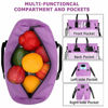 Picture of KIPBELIF Insulated Lunch Bags for Women - Large Tote Adult Lunch Box for Women with Shoulder Strap, Side Pockets and Water Bottle Holder, Purple, Normal Size