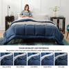 Picture of Bedsure Down Alternative Comforter California King All Season Quilted Lightweight Comforter Duvet Insert CarlKing with Corner Tabs 300GSM Plush Microfiber Fill Machine Washable Navy 102x96 Inch