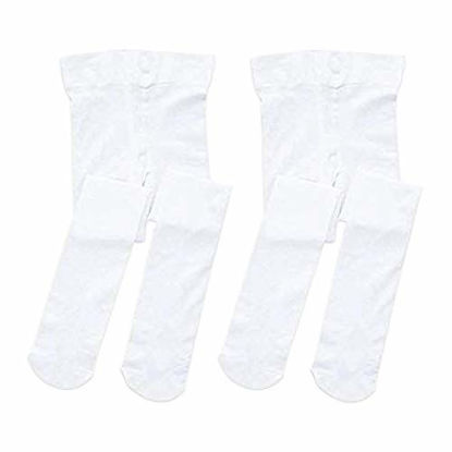 Picture of STELLE Girls' Ultra Soft Pro Dance Tight/Ballet Footed Tight (Toddler/Little Kid/Big Kid), 2-White, XXS