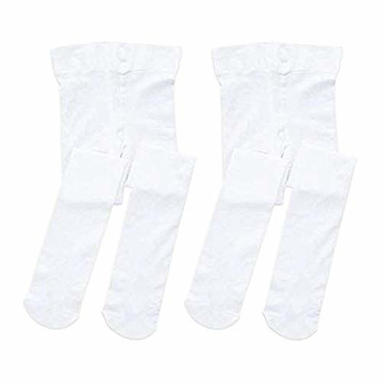 Picture of STELLE Girls' Ultra Soft Pro Dance Tight/Ballet Footed Tight (Toddler/Little Kid/Big Kid), 2-White, XXS