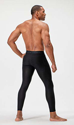 Picture of DEVOPS 2 Pack Men's Compression Pants Athletic Leggings (Small, Black/Black)