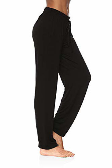 GetUSCart- DIBAOLONG Womens Yoga Pants Wide Leg Comfy Drawstring Loose  Straight Lounge Running Workout Legging Black 3XL