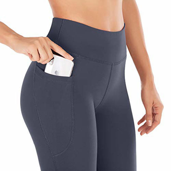 Heathyoga Women Bootcut High Waist Yoga Pants with Pockets, Gray, XX-Large