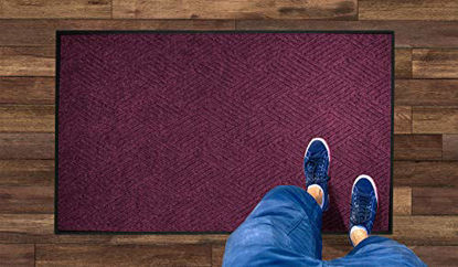 Picture of WaterHog Diamond-Pattern Commercial Grade Entrance Mat, Indoor/Outdoor Floor Mat 3' Length x 2' Width, Bordeaux by M+A Matting