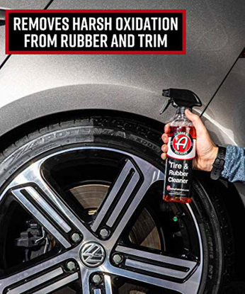 Picture of Adam's Tire & Rubber Cleaner - Car Wash Tire Cleaner | Tough Car Detailing Formula | Car Cleaning Kit Removes Discoloration From Rubber Plastic Trim Floor Mats | Wheel Cleaner Tire Shine Detail Brush