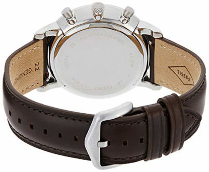 Picture of Fossil Men's Neutra Chrono Quartz Leather Chronograph Watch, Color: Silver, Brown (Model: FS5380)