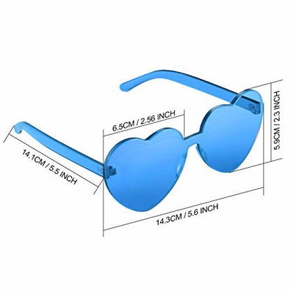 Picture of Maxdot Heart Shape Sunglasses Party Sunglasses (Transparent blue)