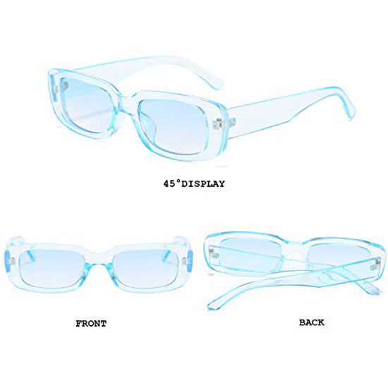 Rectangle Sunglasses for Women Men 2 Pack 90’s Vintage Driving Square Small Glasses UV400 Protection 