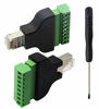 Picture of zdyCGTime RJ45 Male Plug to 8P 8C Female Bolt Screw Type terminals Ethernet Net Network Plug Cable for AV CCTV UTP DVR Cat5 Cat5e Cat6 Cat7 in-Line Coupler 300V 8A(2 Pack/M)