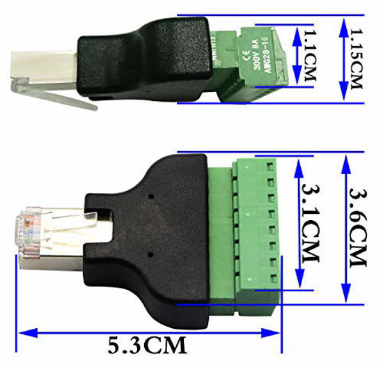 GetUSCart zdyCGTime RJ45 Male Plug to 8P 8C Female Bolt Screw Type terminals Net