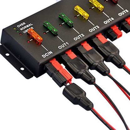 Picture of Chunzehui F-1008 Horizontal 9 Port 40A Connector Power Splitter Distributor Source Strip, 1 Input and 8 Output.