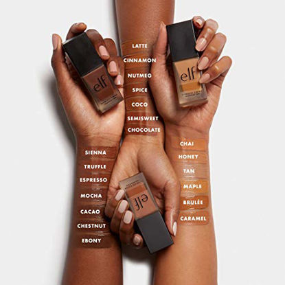 Picture of e.l.f, Flawless Finish Foundation, Lightweight, Oil-free formula, Full Coverage, Blends Naturally, Restores Uneven Skin Textures and Tones, Tan, Semi-Matte, SPF 15, All-Day Wear, 0.68 Fl Oz